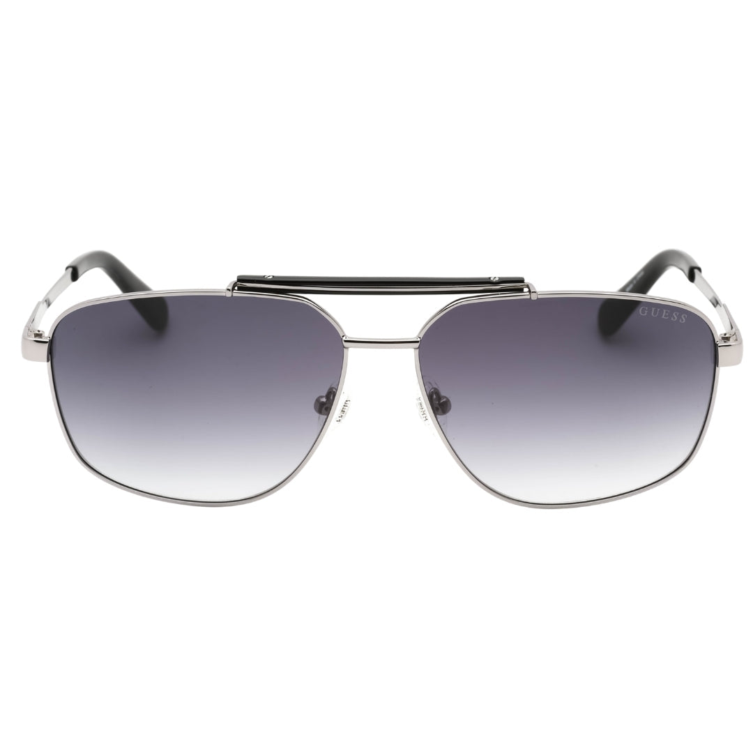 Guess Gradient Smoke Lens Shiny Dark Silver Sunglasses GU00054 06B