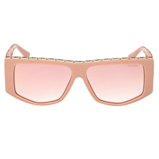 Guess Chain Design Shiny Pink Sunglasses One Size