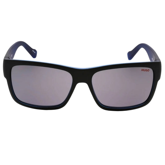 Hugo Boss Grey Lens Inner Blue Matte Black Sunglasses One Size