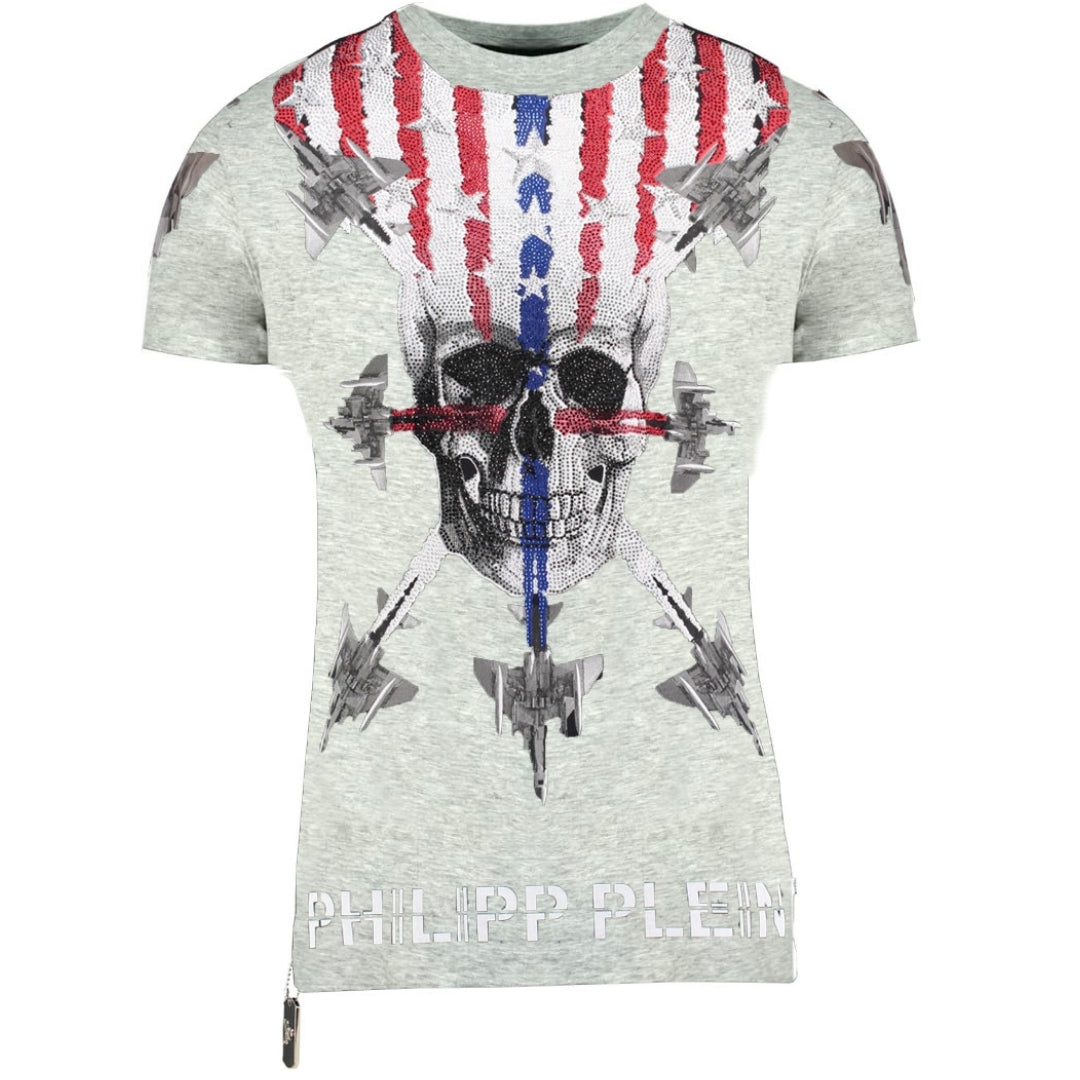PHILIPP PLEIN PLEIN FW16 HM340700 T-SHIRT 1046 GREY T-SHIRT MALE M