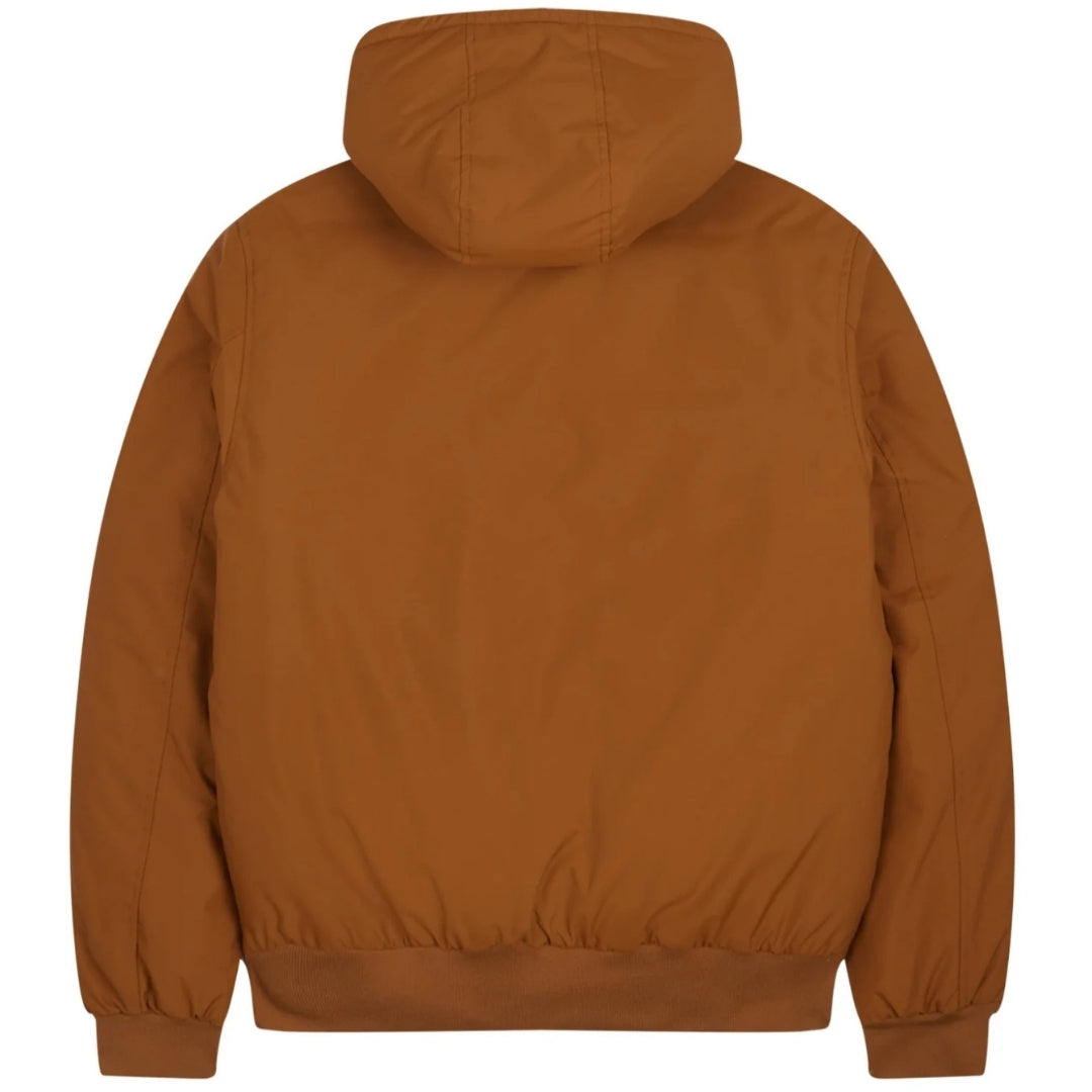 Fred Perry J2585 644 Pdded Hooded Brentham Jacket 644 Dark Caramel Brown Jacket Mens M