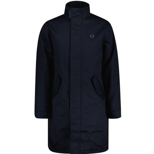 Fred Perry Funnel Neck Navy Blue Parka Jacket L