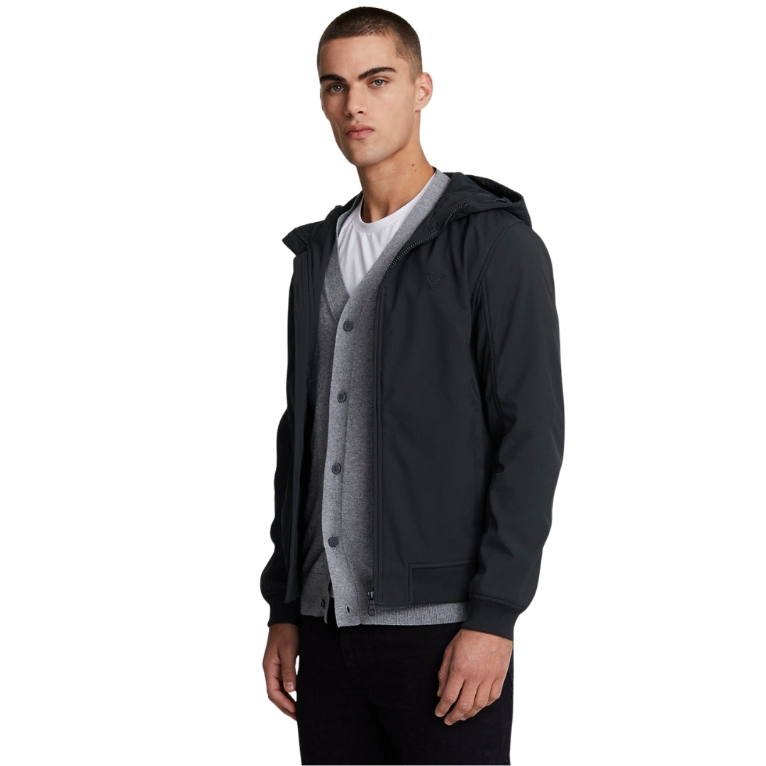 Lyle & Scott Jet Black Tonal Fleece Back Softshell XS