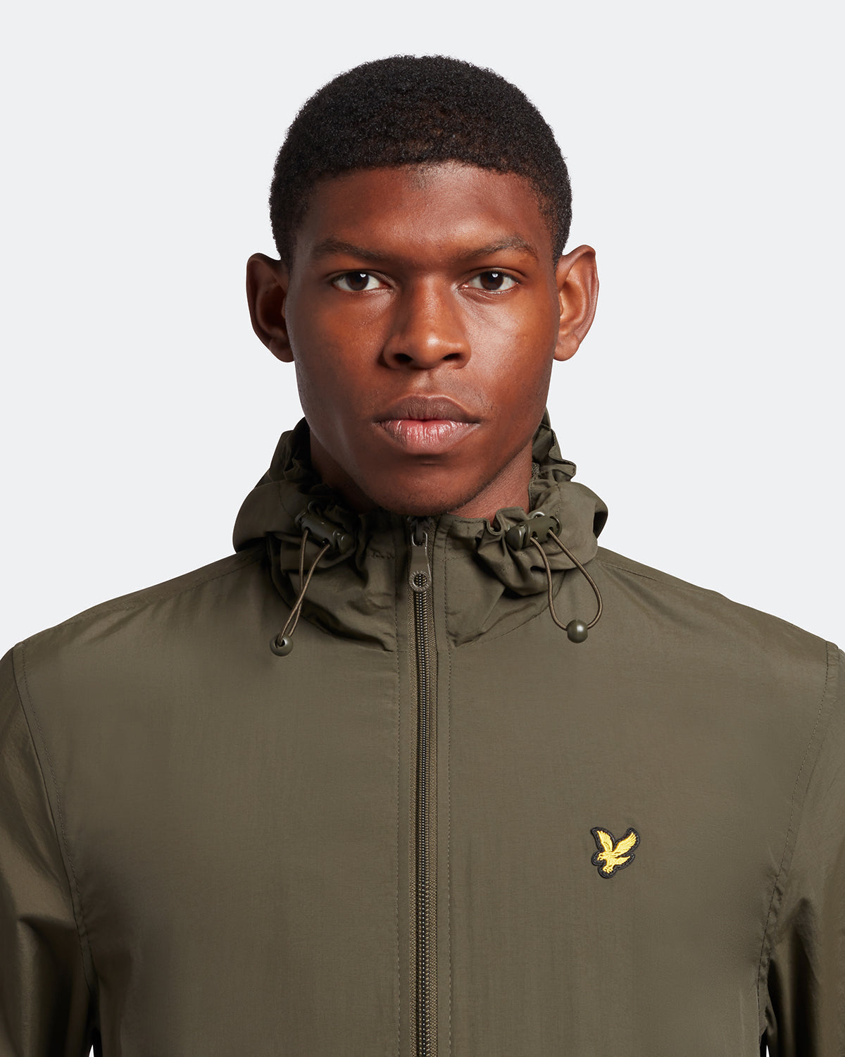 Lyle Scott Branded Olive Hooded Short Lightweight Jacket