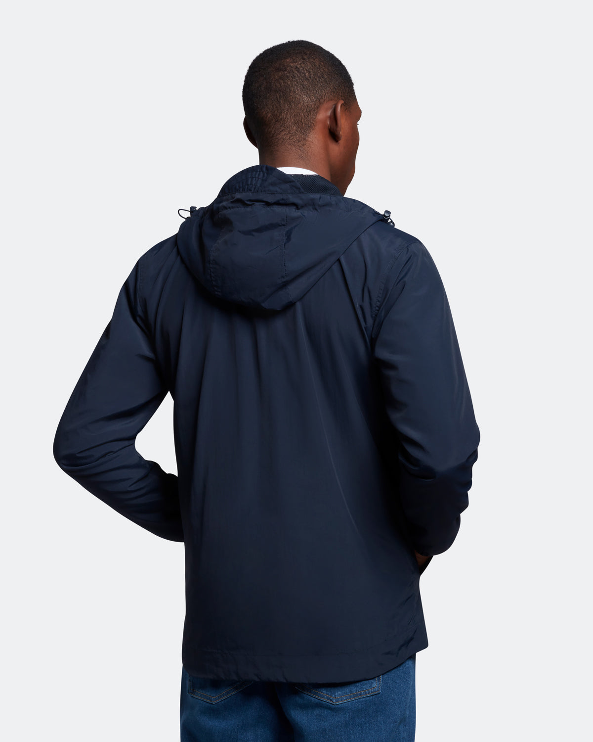 Lyle Scott Branded Navy Blue Hooded Short Lightweight Jacket