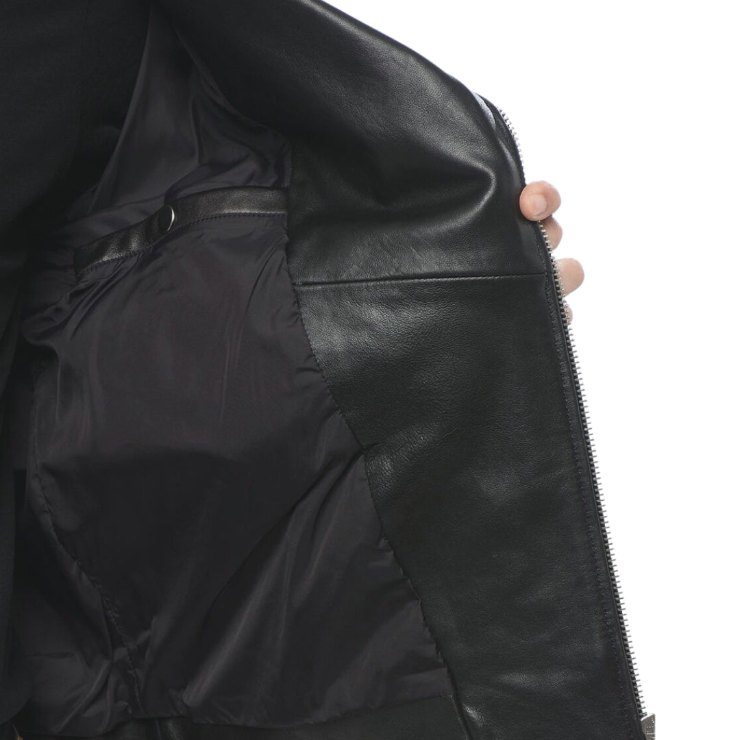 Diesel-Garrett-R Blackeather Jacket-GARRETT-R GIACCA 9XX