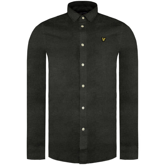 Lyle & Scott Long Sleeve Multi Yarn Brushed Cotton Trek Green Shirt S