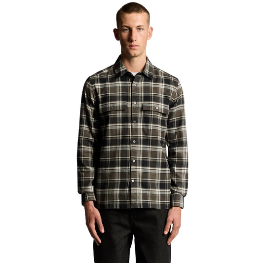 Lyle & Scott Black Brushed Cotton Check Shirt XS