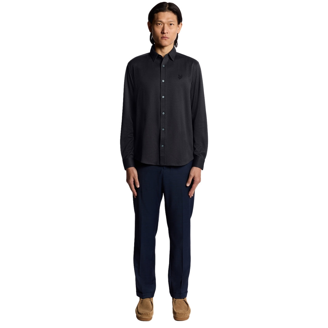 Lyle & Scott Navy Blue Jacquard Interlock Shirt S