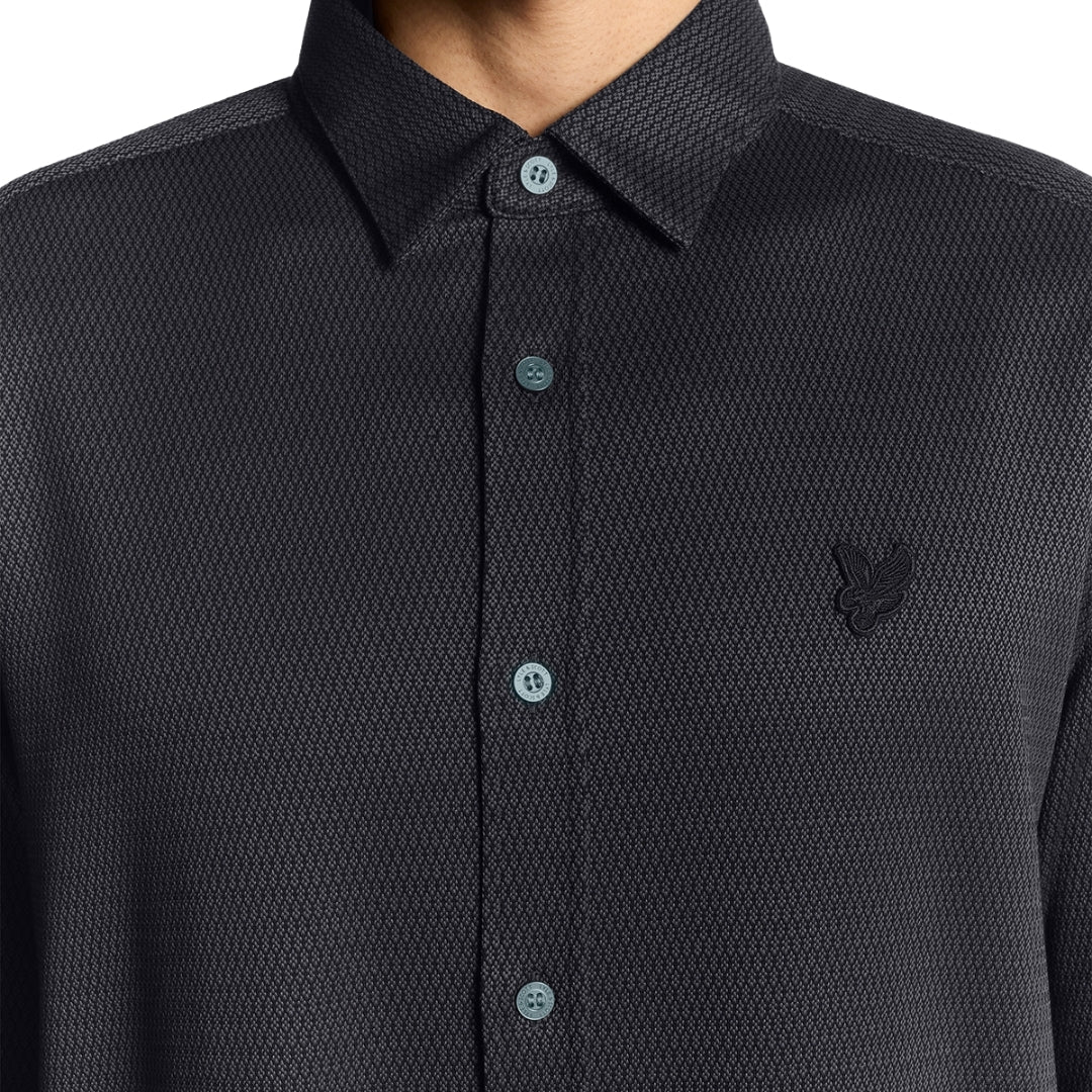 Lyle & Scott Navy Blue Jacquard Interlock Shirt S