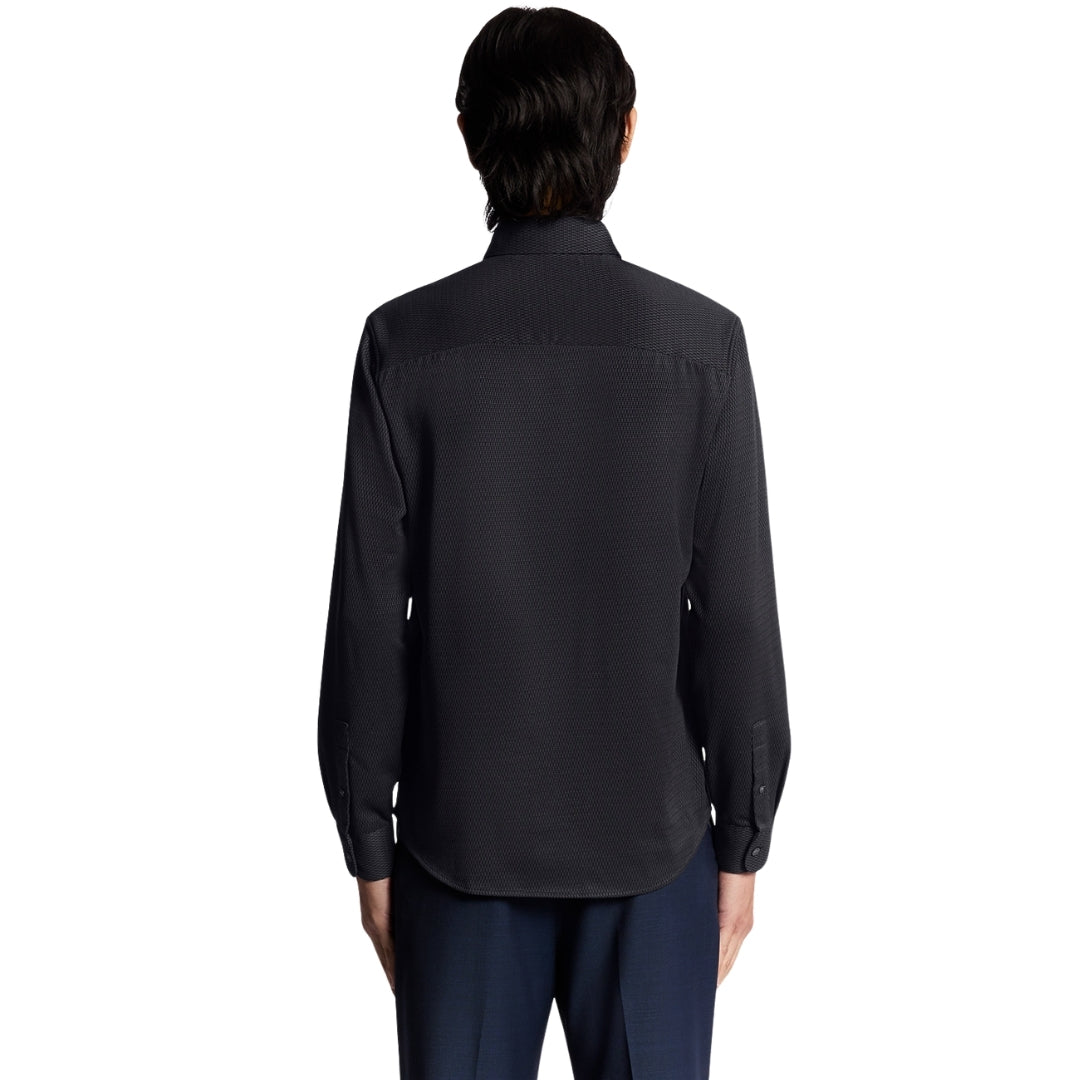 Lyle & Scott Navy Blue Jacquard Interlock Shirt S