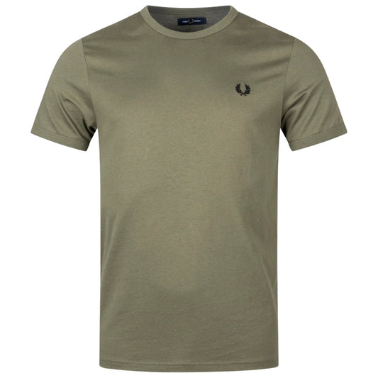 Fred Perry Uniform Green Ringer T-Shirt XS