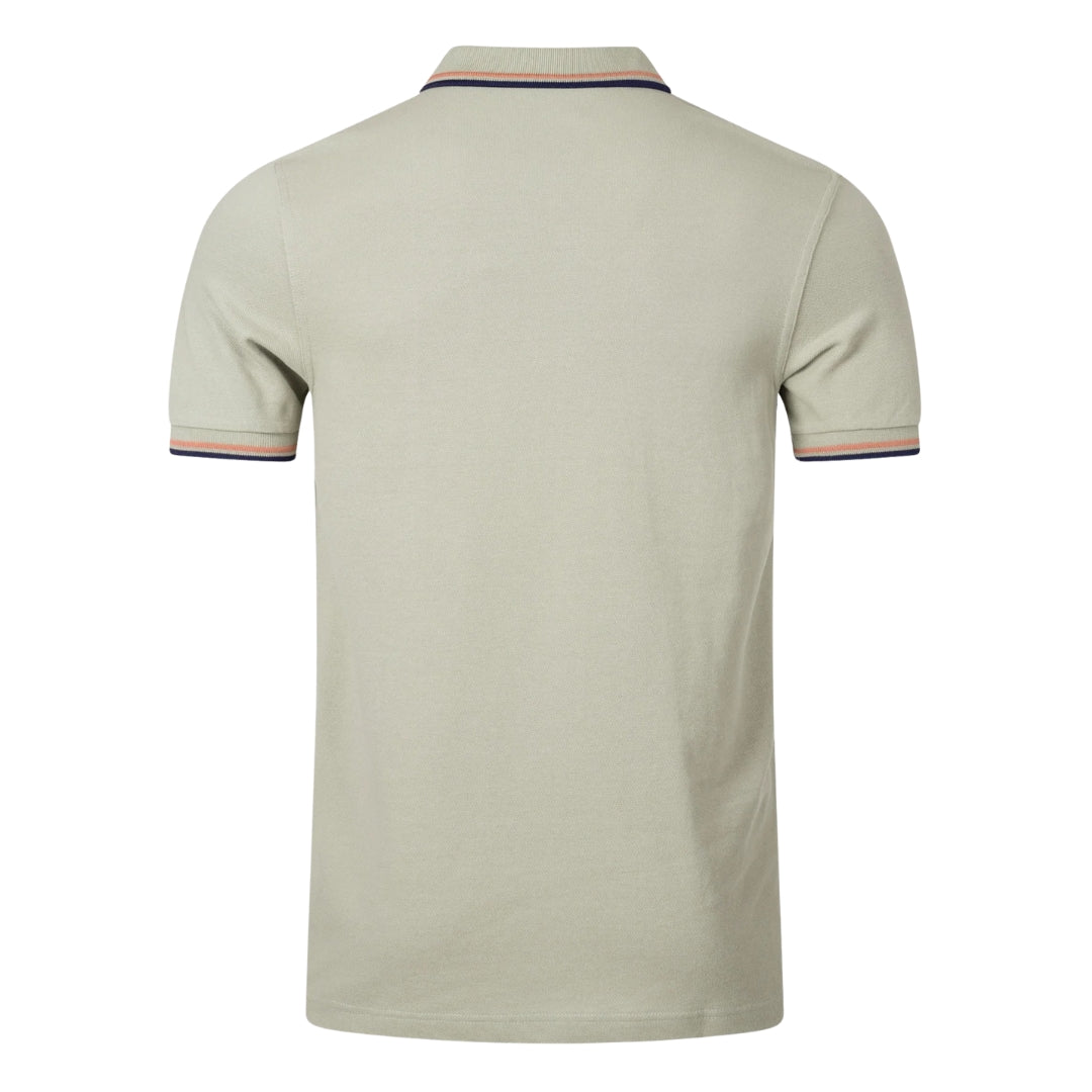 FRED PERRY M3600 T52 SEAGRASS/RUST/FRENCH NAVY TWIN TIPPED POLO SHIRT M