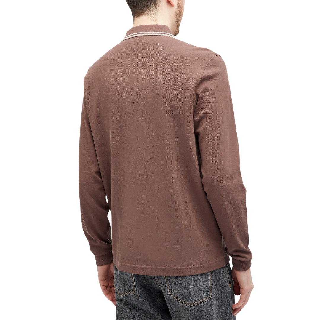 Fred Perry M3636 U85 Maroon Long Sleeve Polo Shirt  Mens M