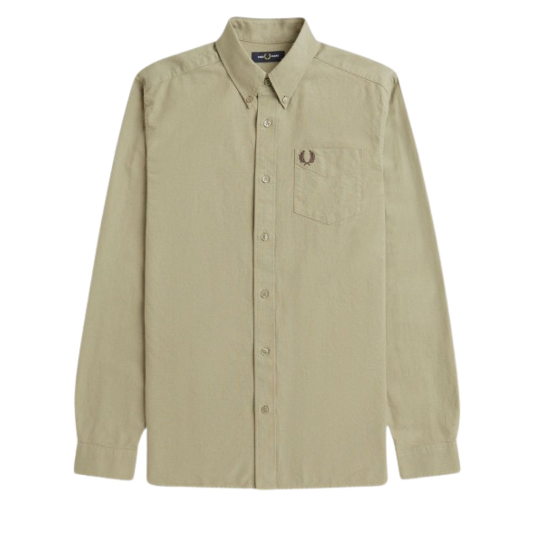 Fred Perry M5516 U54 Warm Grey Oxford Shirt Mens S