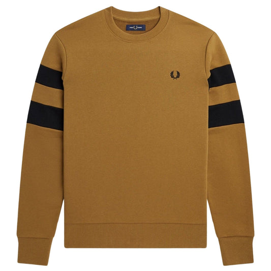 Fred Perry Twin Tipped Sleeve Camel Brown Sweatshirt S