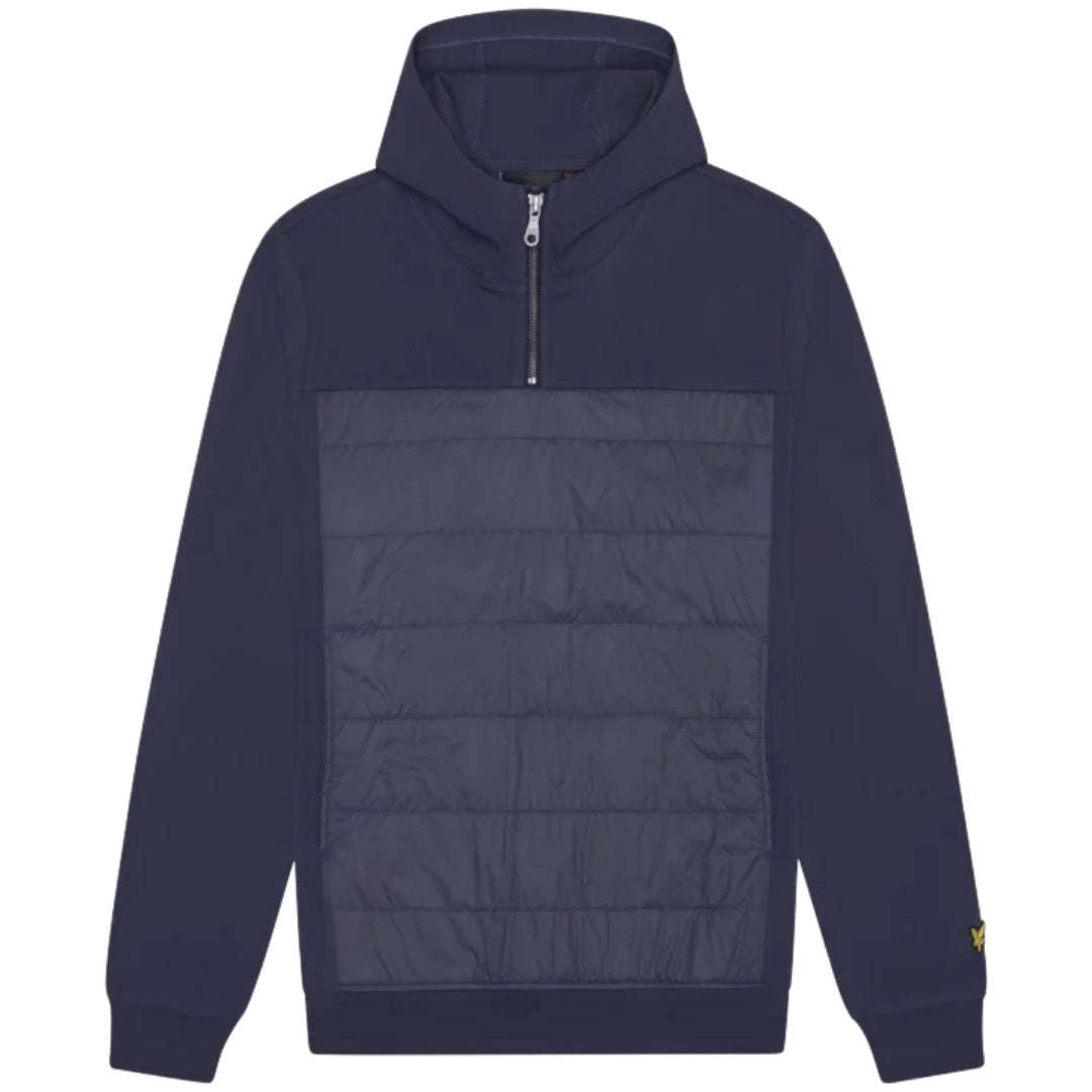 Lyle & Scott Hybrid Panelled Interlock Navy Night Hoodie M