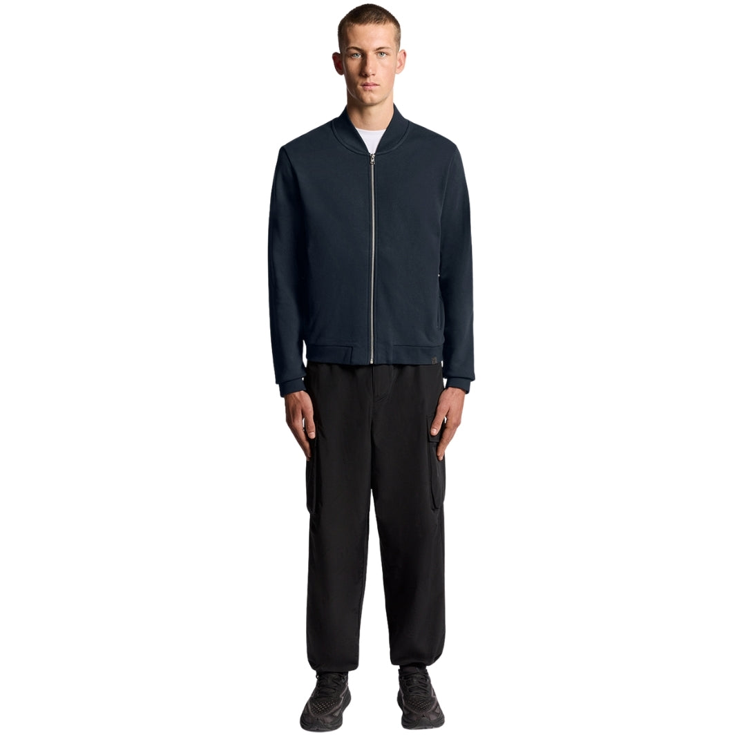 Lyle & Scott Navy Blue Half Raglan Jersey Bomber S