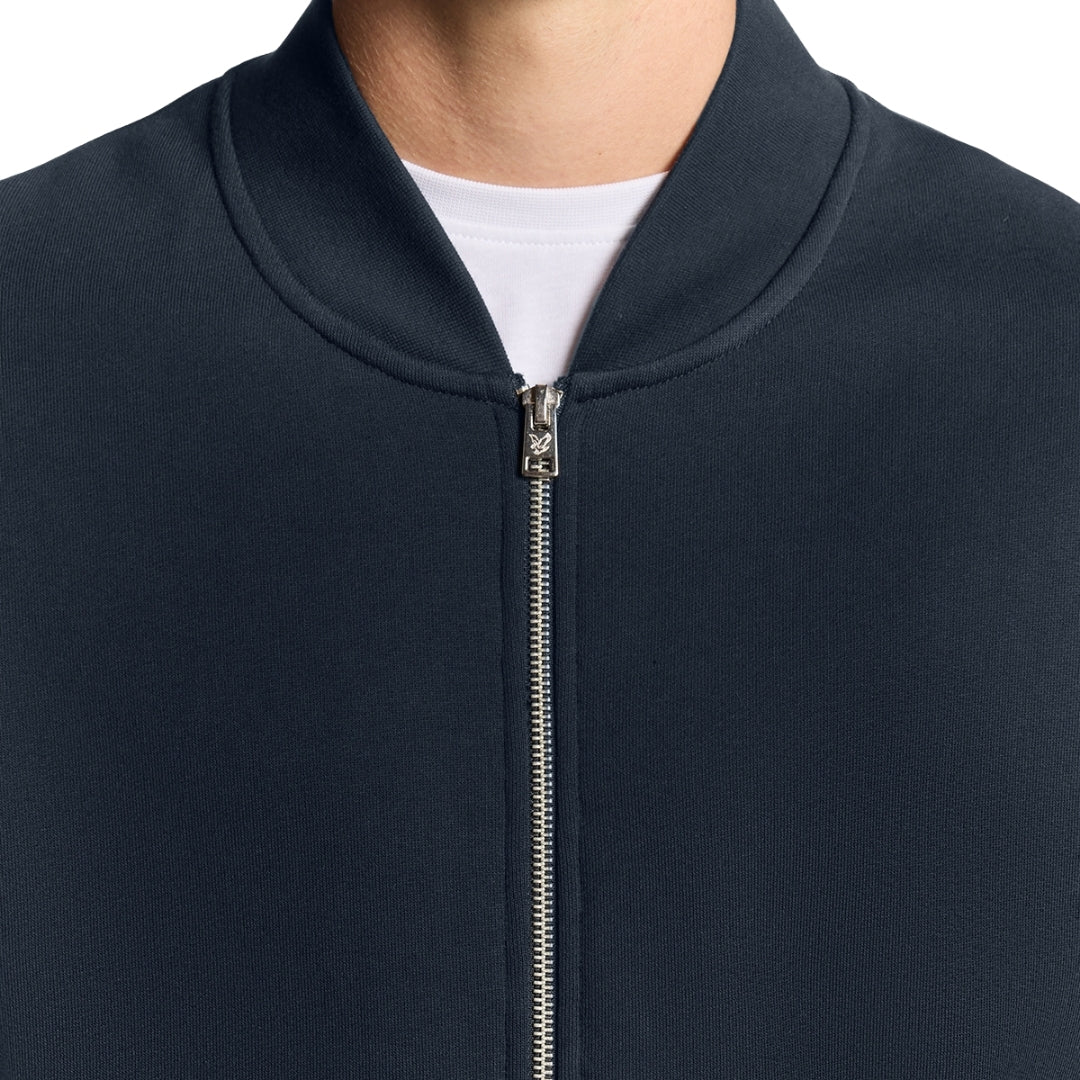 Lyle & Scott Navy Blue Half Raglan Jersey Bomber S