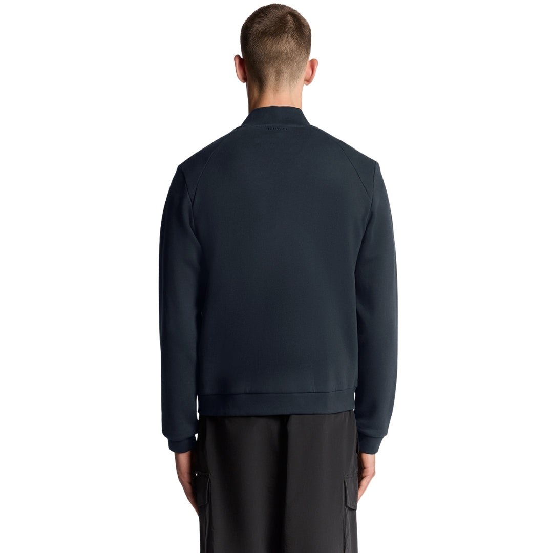 Lyle & Scott Navy Blue Half Raglan Jersey Bomber S