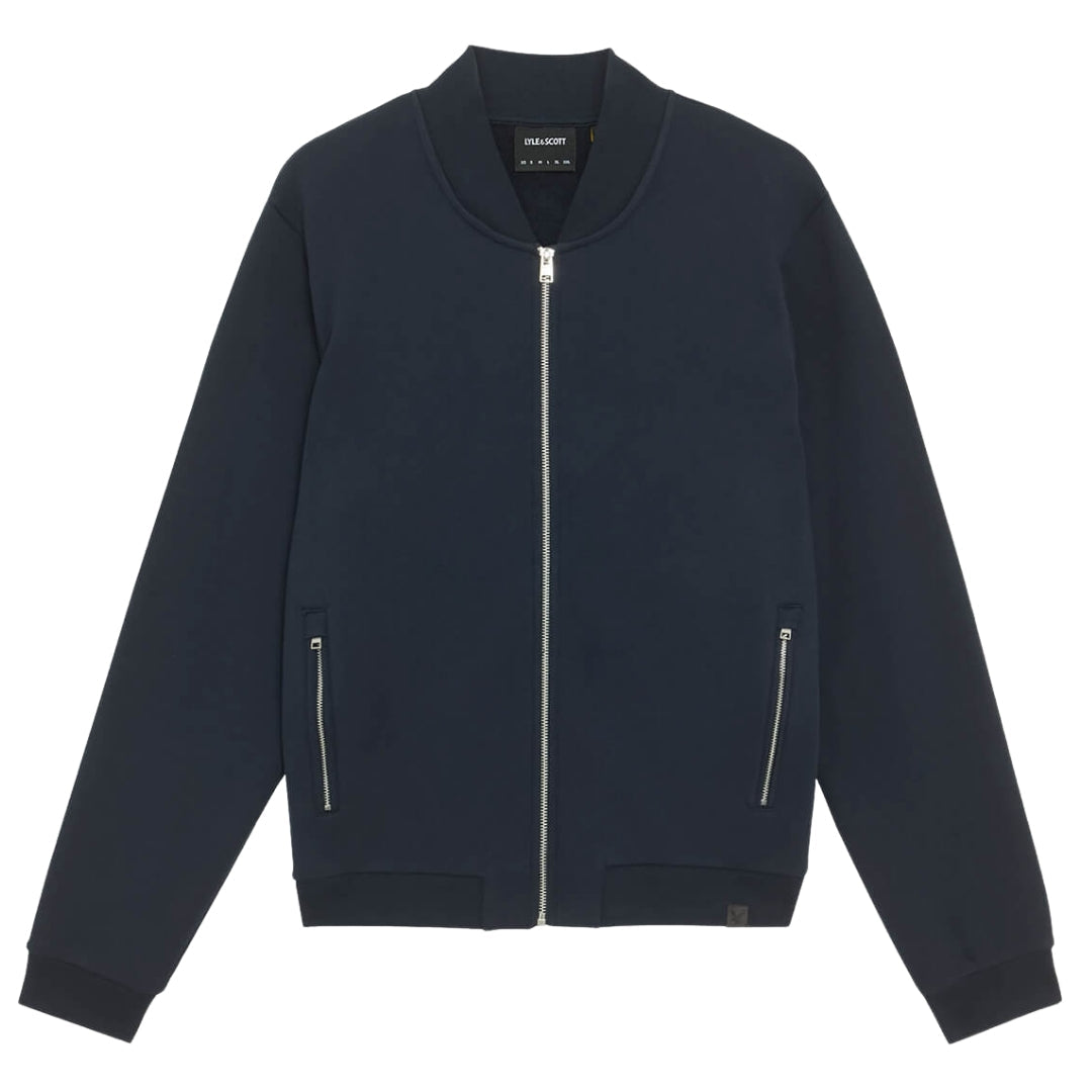 Lyle & Scott Navy Blue Half Raglan Jersey Bomber S