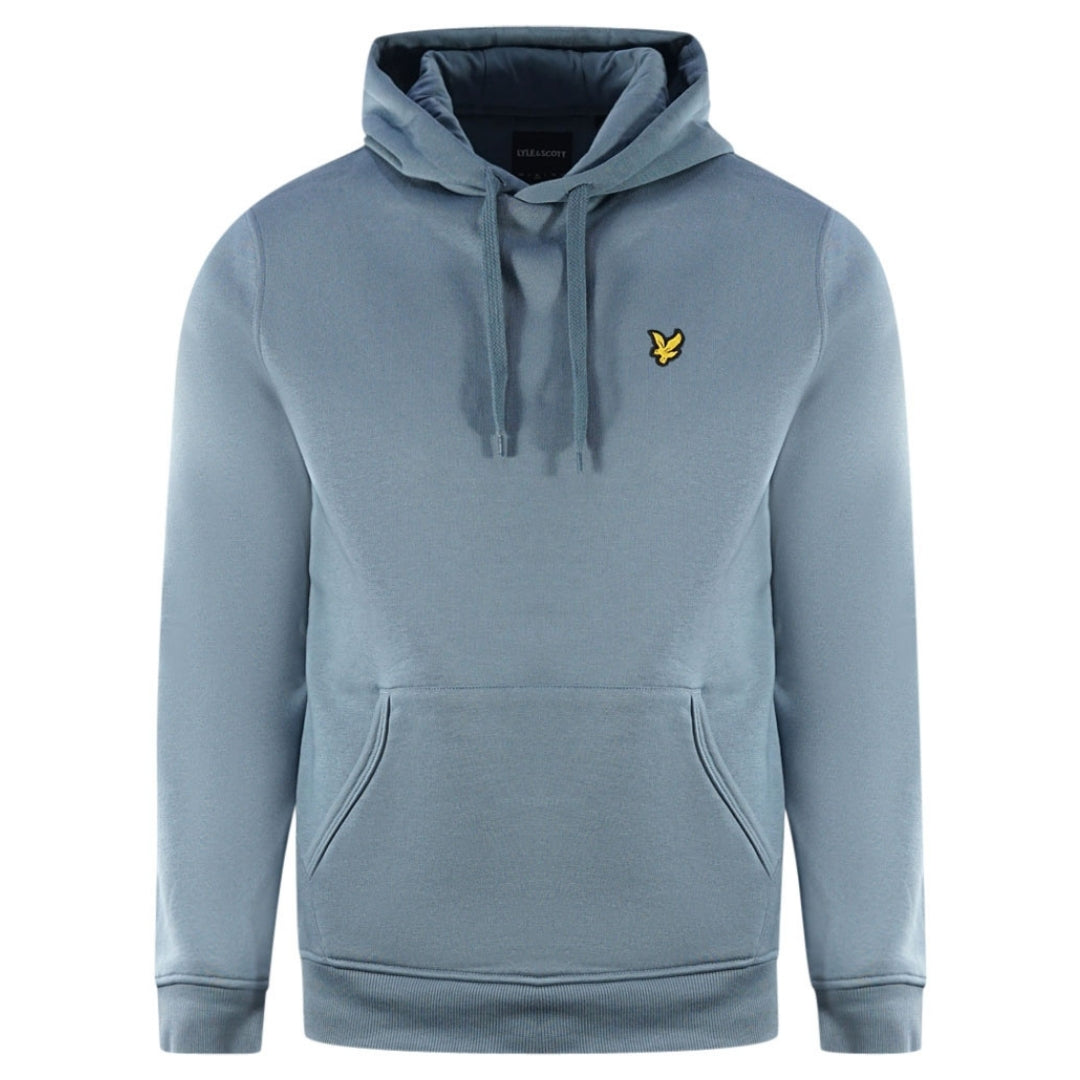 Lyle & Scott Branded Slate Blue Pull-over Hoodie S