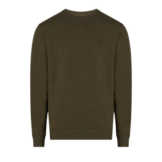 Lyle & Scott Tonal Eagle Form Green Crewneck Jumper S