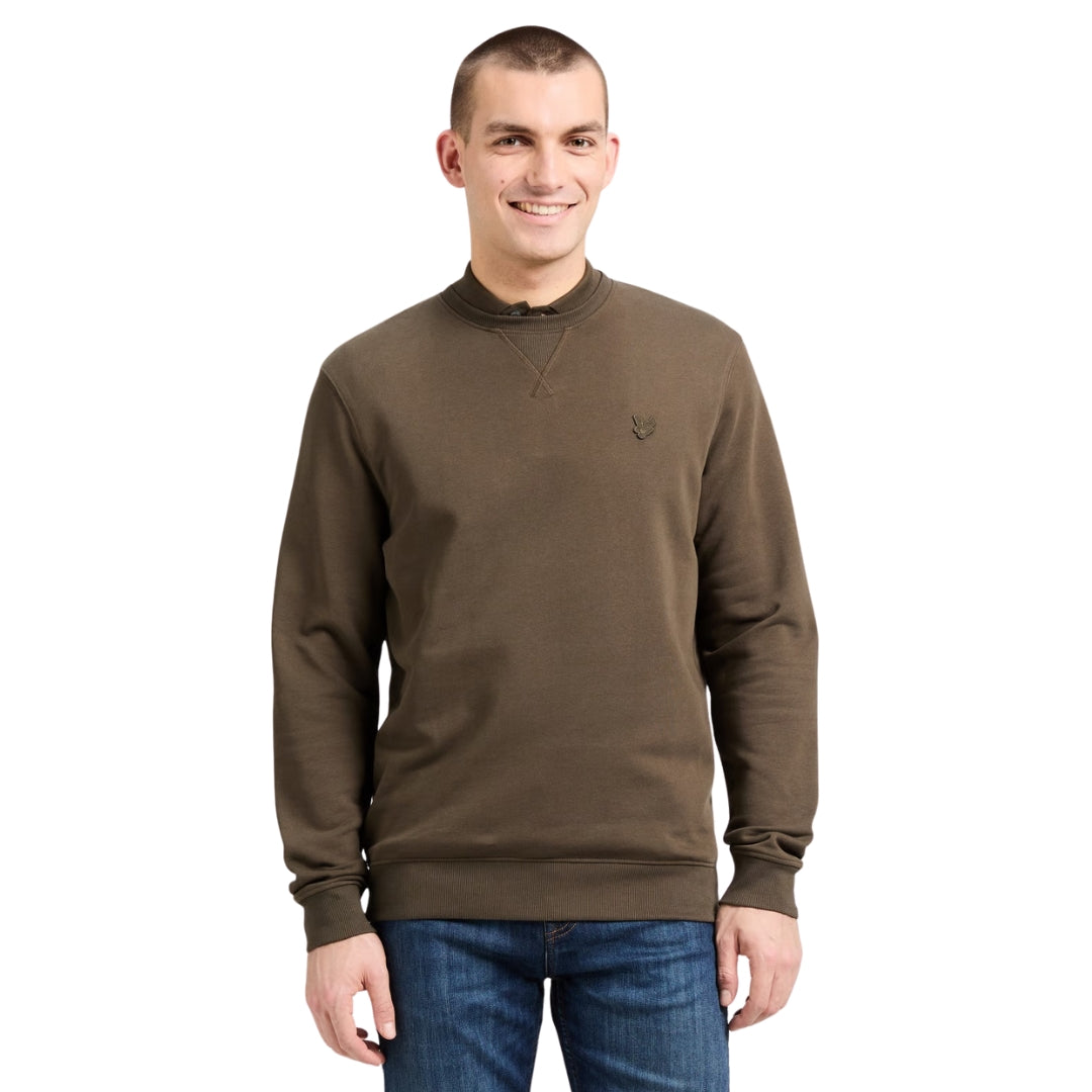 Lyle & Scott Tonal Eagle Form Green Crewneck Jumper S