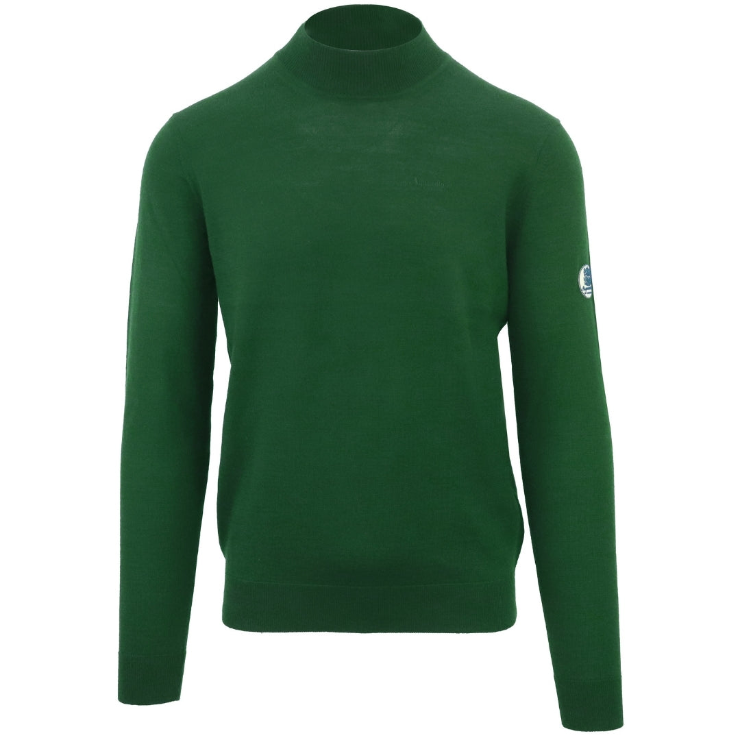 Aquascutum Mock Neck Green Jumper Mla423 32 - Style Centre Wholesale