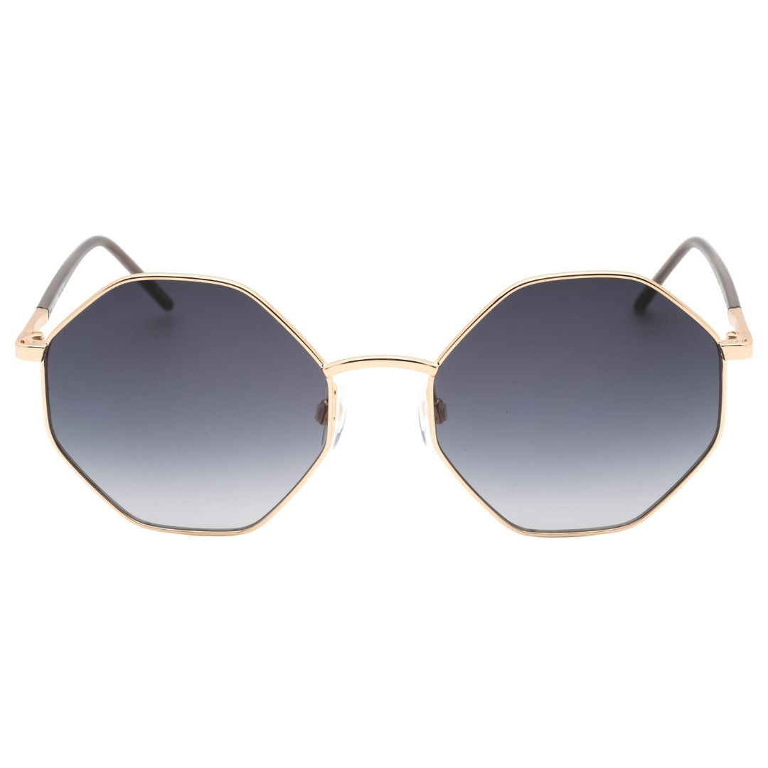 Love Moschino Dark Grey F Hexagon Lens Rose Gold Sunglasses MOL029 000 90