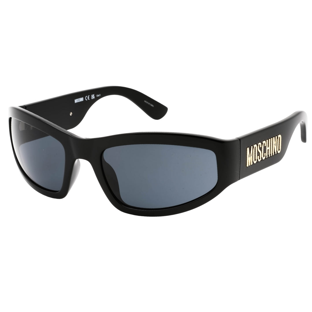 Moschino Grey Lens Bold Logo Black Sunglasses One Size