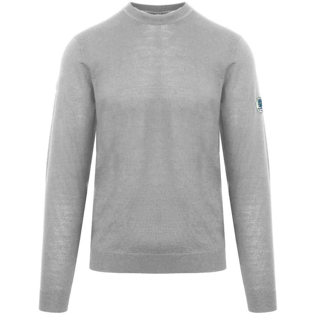 Aquascutum Plain Round Neck Grey Jumper S