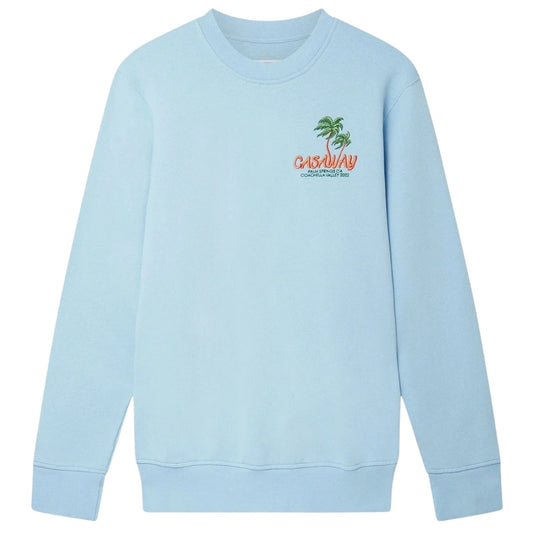 Casablanca Embroidered Sweatshirt Coachella Valley Blue Ms22 Jtp 001 02 001 Blue Sweatshirts Mens
