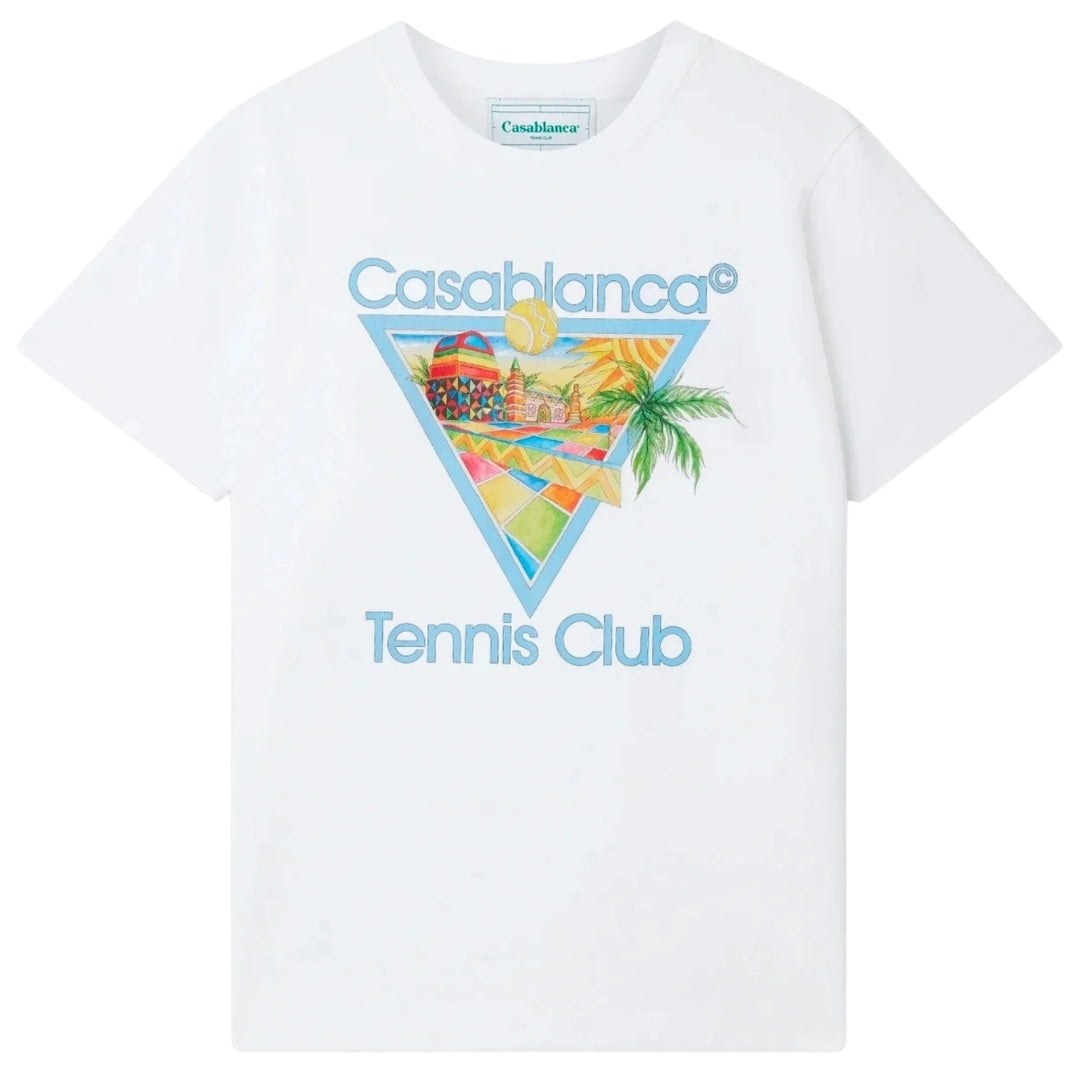 Casablanca Printed  T-Shirt Afro Cubism Tennis Club White Ms24 Jts 001 05 001 White  T-Shirts Mens