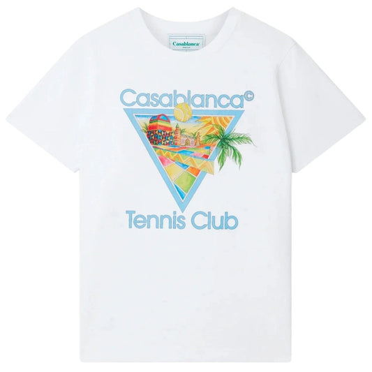 Casablanca Printed  T-Shirt Afro Cubism Tennis Club White Ms24 Jts 001 05 001 White  T-Shirts Mens