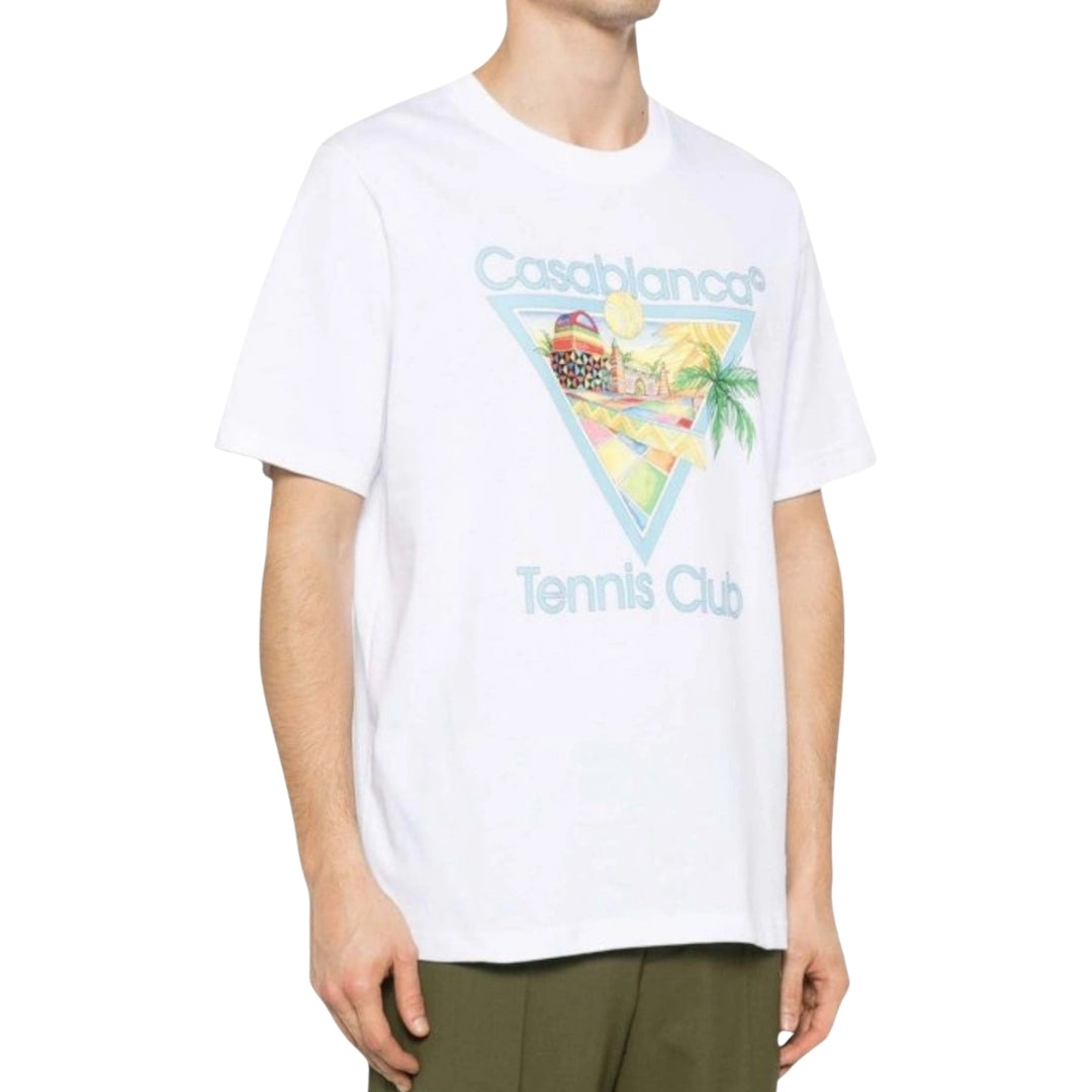 Casablanca Printed  T-Shirt Afro Cubism Tennis Club White Ms24 Jts 001 05 001 White  T-Shirts Mens