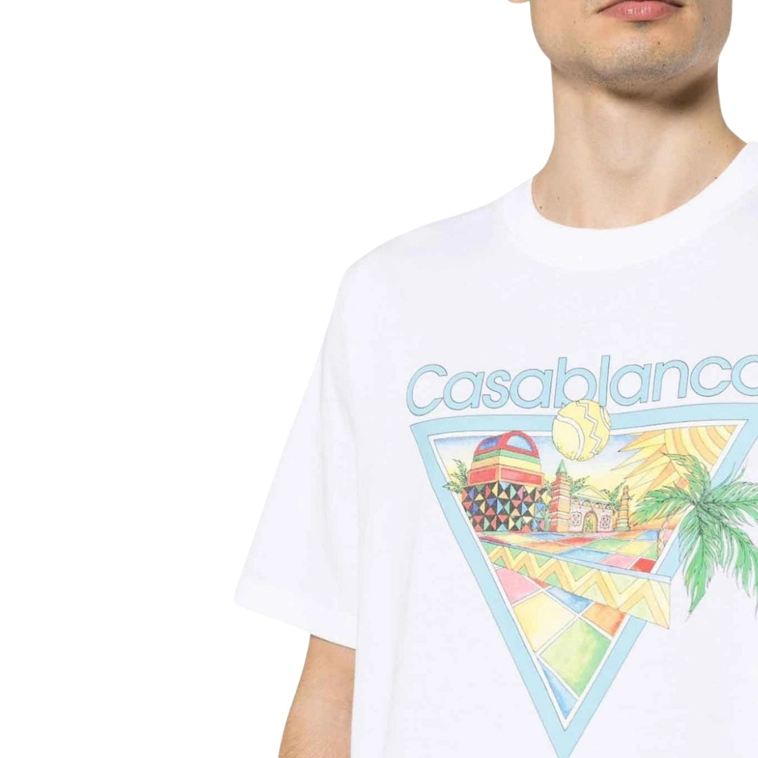 Casablanca Printed  T-Shirt Afro Cubism Tennis Club White Ms24 Jts 001 05 001 White  T-Shirts Mens