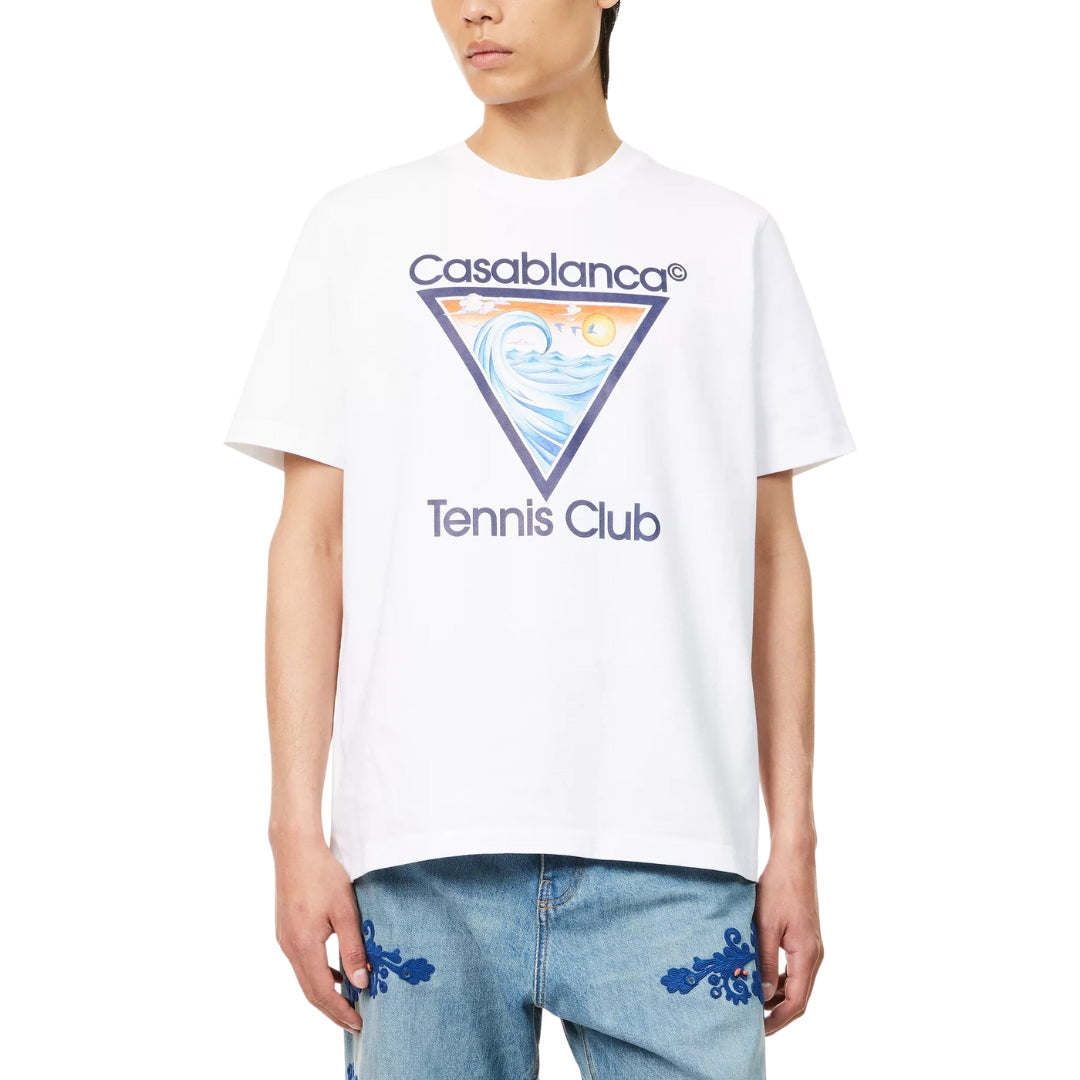 Casablanca Ms25Jts00117Ex White T Shirt Mens - Style Centre Wholesale