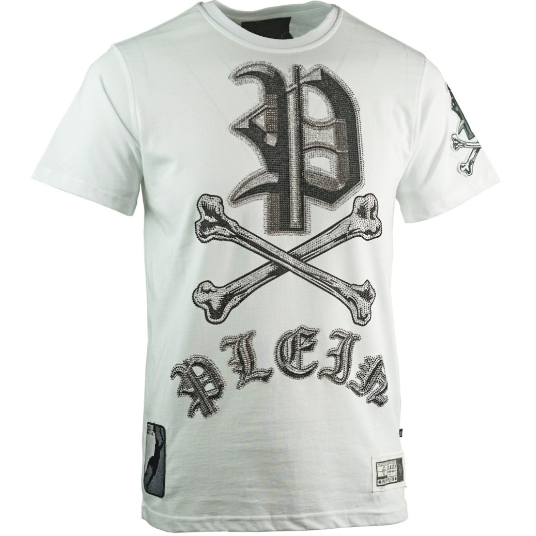 Philipp Plein Mint Cross Bones Design White T-Shirt
