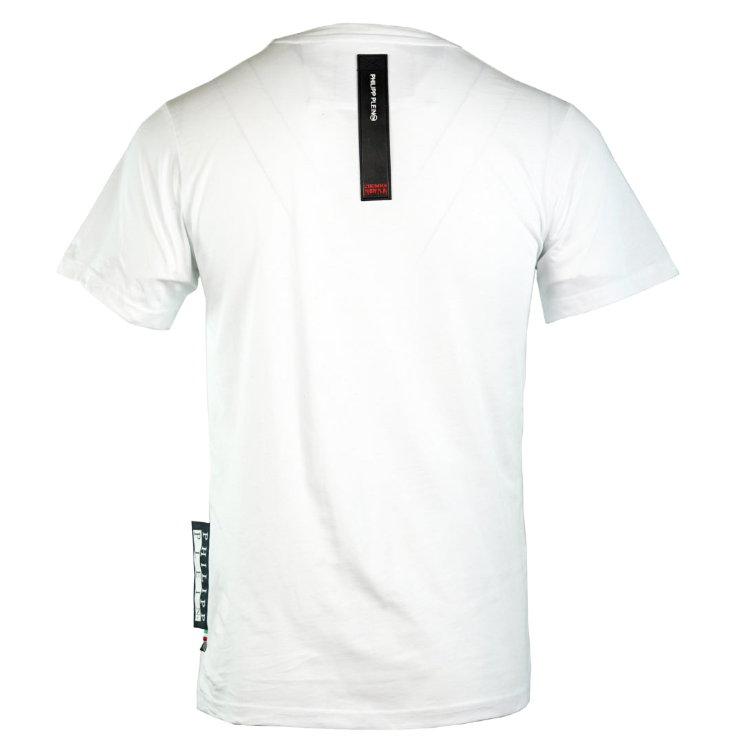 Philipp Plein Large Skull Motif White T Shirt