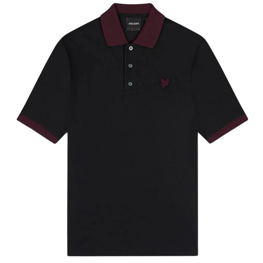 Lyle & Scott Ringer Jet Black Polo Shirt