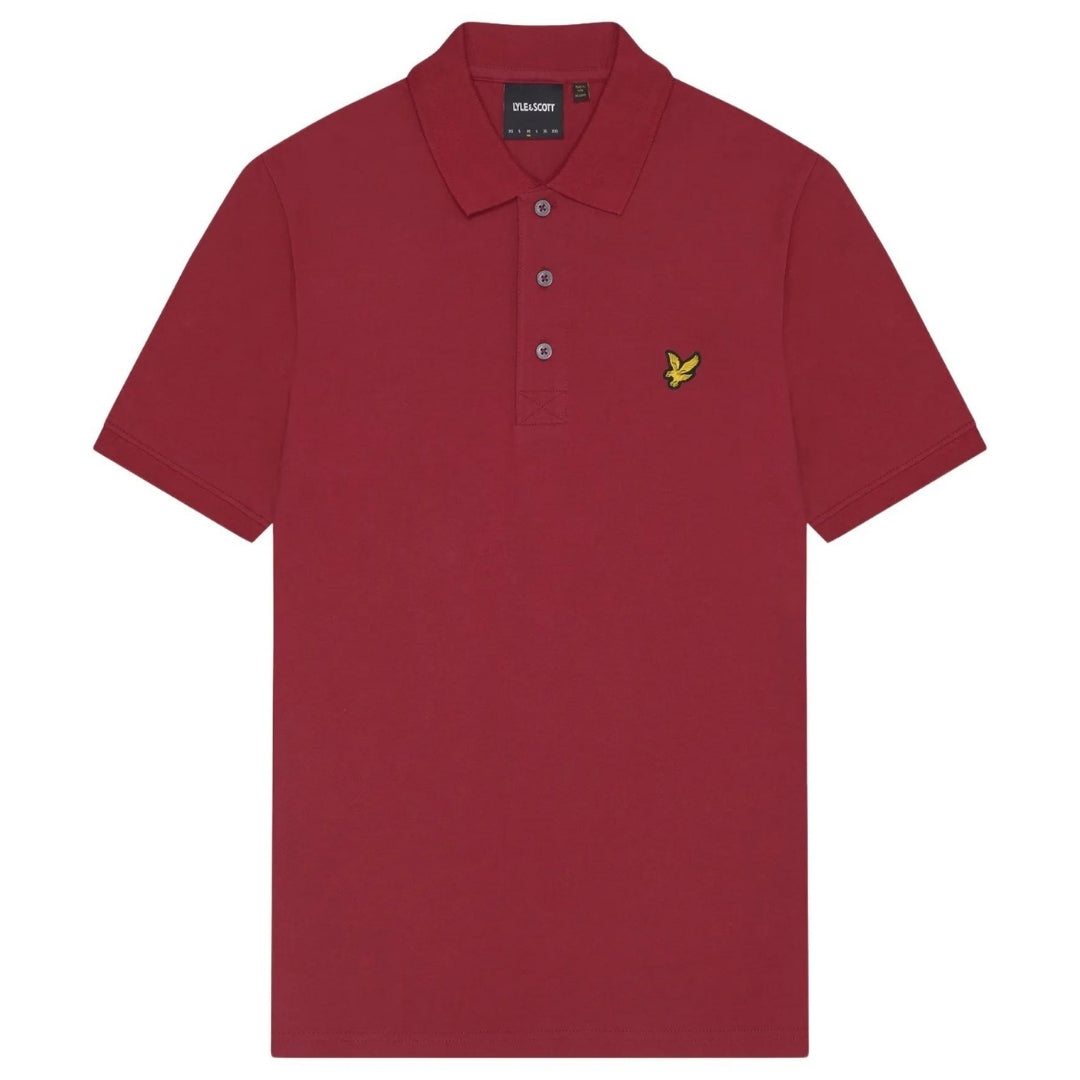 Lyle & Scott Brand Chest Logo Burgundy Polo Shirt