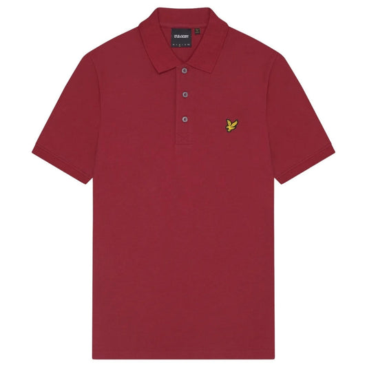 Lyle & Scott Brand Chest Logo Burgundy Polo Shirt