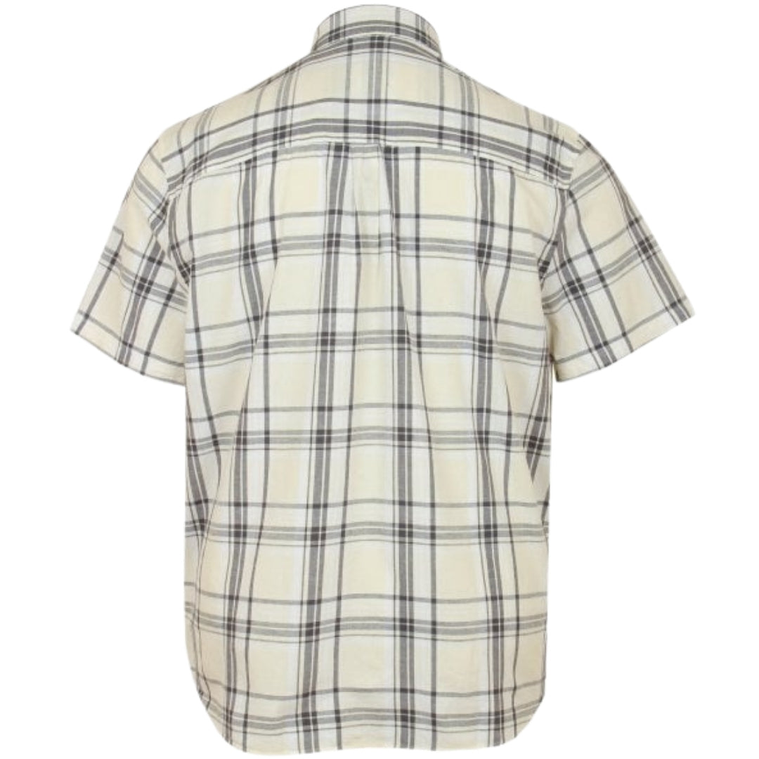 Lyle & Scott Linen Check Short Sleeve Chalk Shirt M