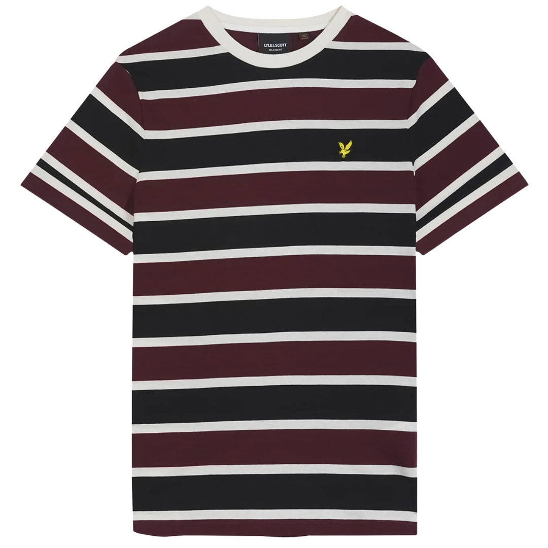 Lyle & Scott Stripe Burgundy T-Shirt