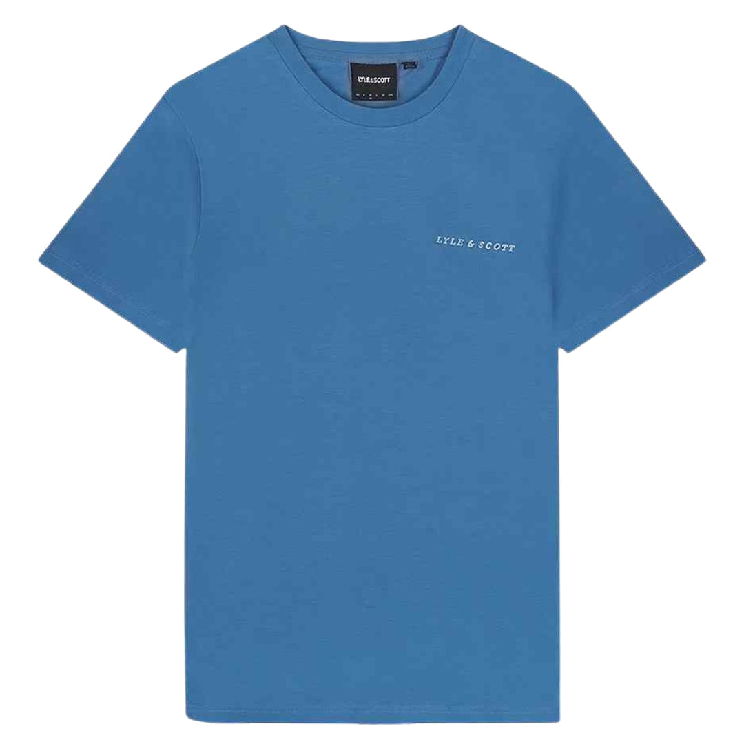 Lyle Scott Embroidered Logo Riveria Blue T Shirt