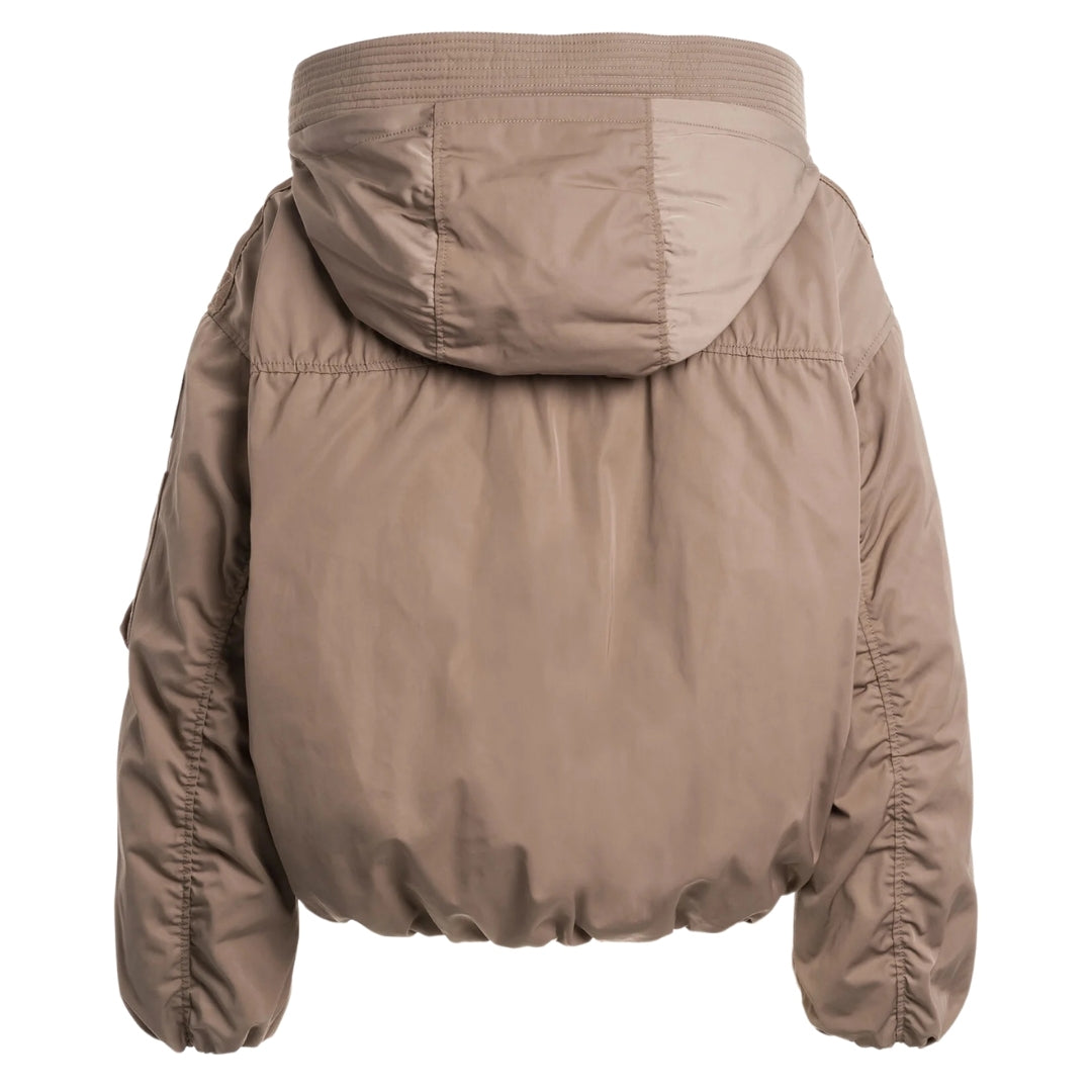 Parajumpers NAADZ PWJKIN31 776 Atmosphere Light Brown Oversize Down Bomber Jacket Womens S