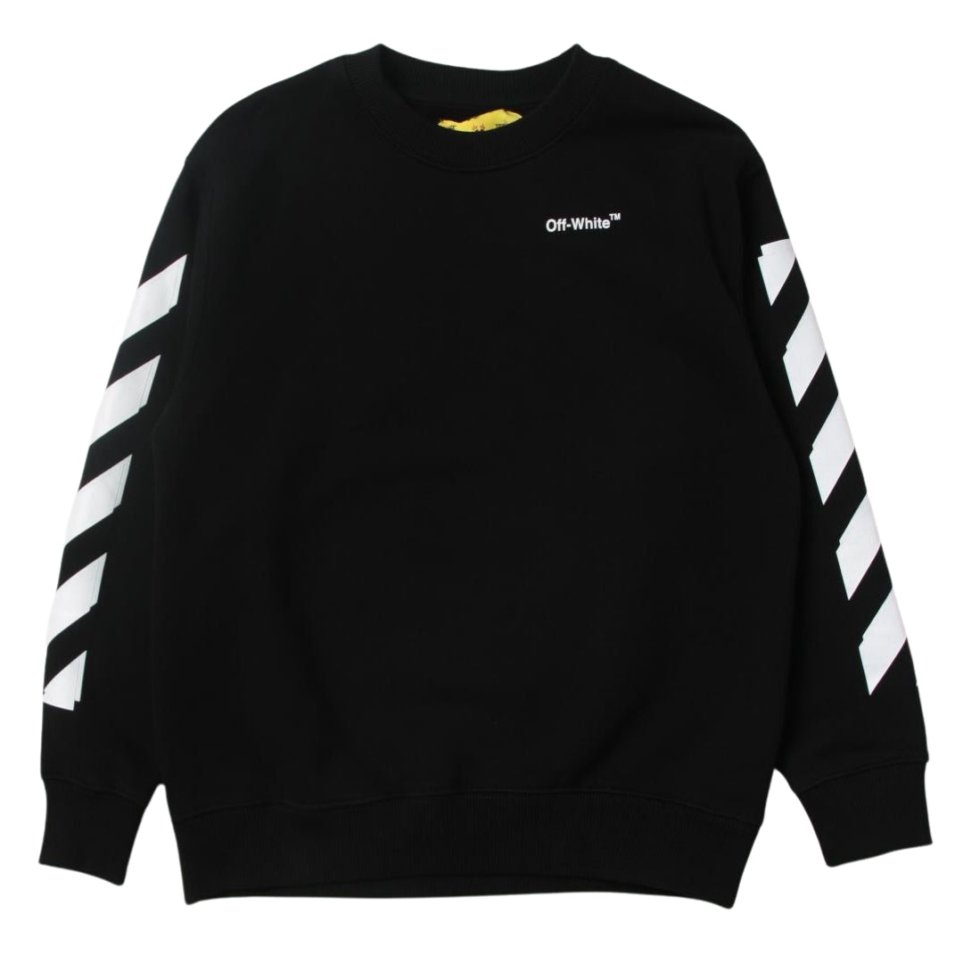 Off-White Kids Rubber Arrow Logo Black Sweatshirt 8Y