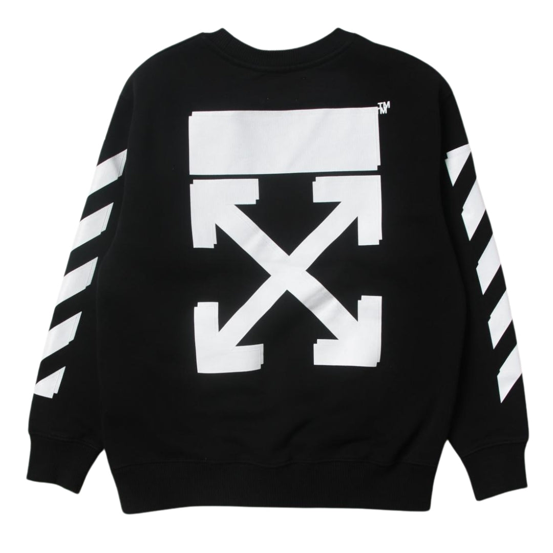 Off-White Kids Rubber Arrow Logo Black Sweatshirt 8Y