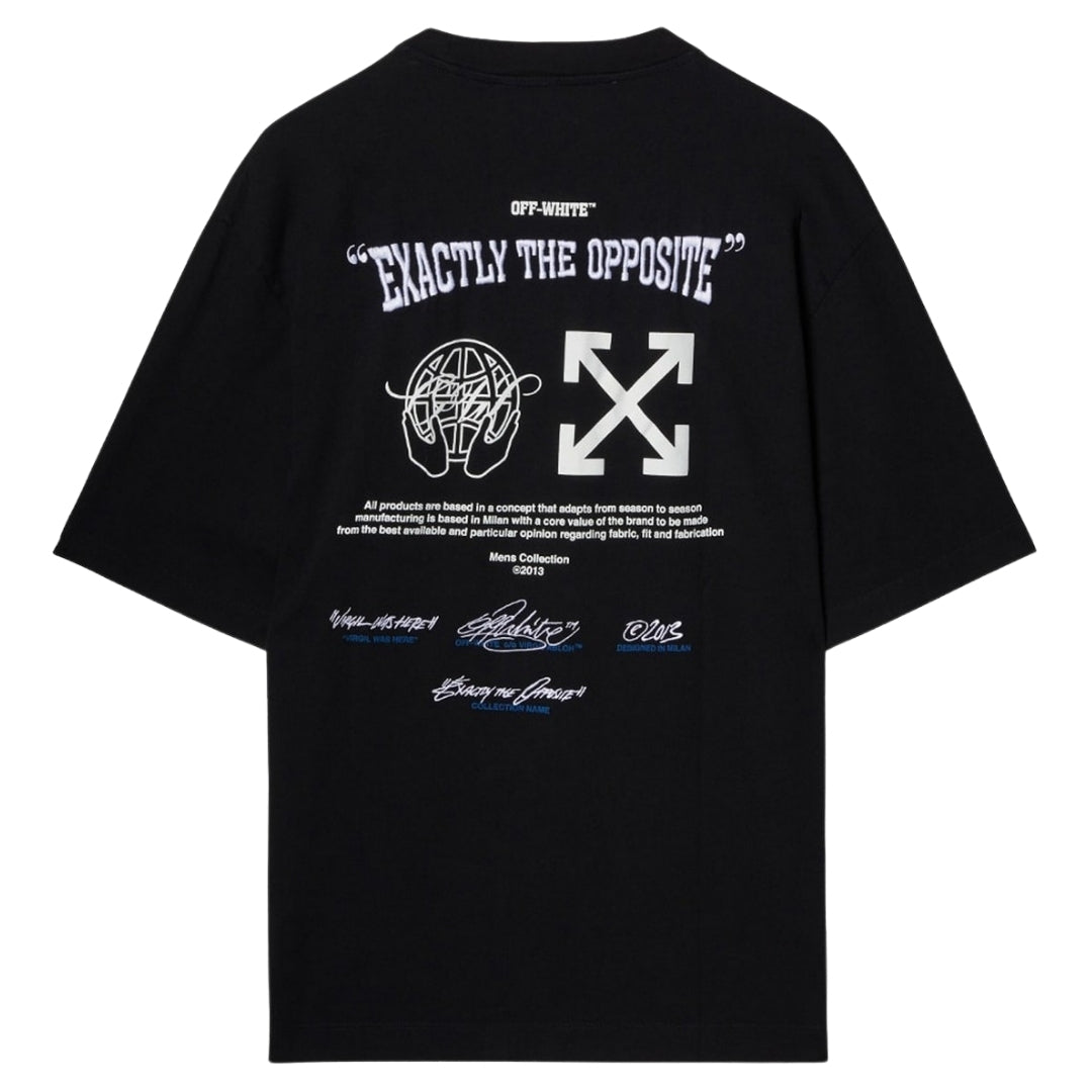 Off-White Exactly The Opposite Logo Oversized Fit Black T-Shirt S